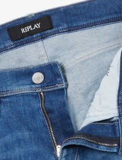 Replay Anbass 360 Logo-embellished Denim-blend Shorts 15 Replay Anbass 360 Logo-embellished Denim-blend Shorts -Metro Style Shop R04151307 MEDIUMBLUE ALT06