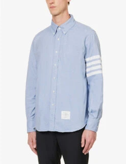 Four-bar Brand-patch Regular-fit Cotton Shirt 10 Four-bar Brand-patch Regular-fit Cotton Shirt -Metro Style Shop R04152267 LIGHTBLUE ALT02