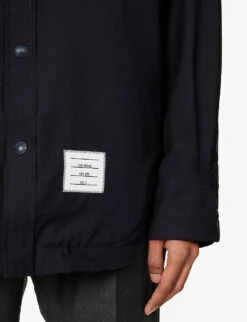 Brand-patch Relaxed-fit Wool Overshirt -Metro Style Shop R04152273 DARKBLUE ALT04