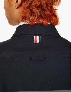 Brand-patch Relaxed-fit Wool Overshirt -Metro Style Shop R04152273 DARKBLUE ALT05