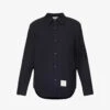 Brand-patch Relaxed-fit Wool Overshirt -Metro Style Shop R04152273 DARKBLUE M