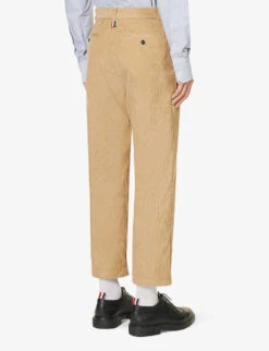 Straight-leg Regular-fit Cotton-corduroy Trousers -Metro Style Shop R04152293 KHAKI ALT03