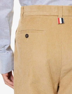 Straight-leg Regular-fit Cotton-corduroy Trousers -Metro Style Shop R04152293 KHAKI ALT04
