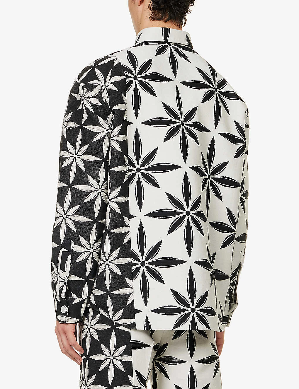 Incision Jacquard-print Boxy-fit Cotton-blend Shirt 6 Incision Jacquard-print Boxy-fit Cotton-blend Shirt - Image 4