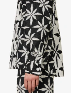 Incision Jacquard-print Boxy-fit Cotton-blend Shirt 13 Incision Jacquard-print Boxy-fit Cotton-blend Shirt -Metro Style Shop R04152301 OFFWHITE ALT05