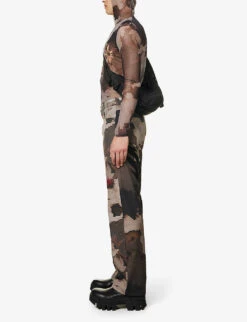 Burn Printed Brand-embroidered Straight-leg Cotton Trousers -Metro Style Shop R04152310 BURNPRINT ALT01
