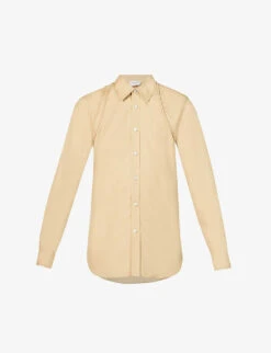 Alexander McQueen Harness Pleated-cuffs Slim-fit Cotton-poplin Shirt