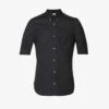 Alexander McQueen Bead-embellished Slim-fit Cotton-poplin Shirt -Metro Style Shop R04153543 BLACK M