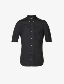 Alexander McQueen Bead-embellished Slim-fit Cotton-poplin Shirt
