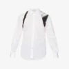 Alexander McQueen Harness Graphic-panel Regular-fit Cotton-poplin Shirt -Metro Style Shop R04153544 WHITE M
