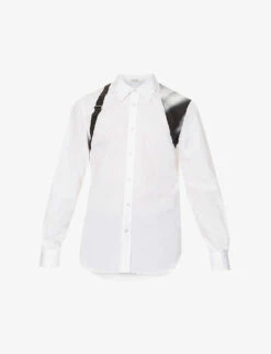 Alexander McQueen Harness Graphic-panel Regular-fit Cotton-poplin Shirt