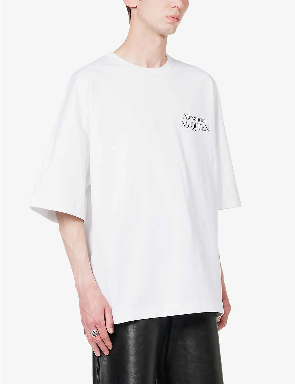 Alexander McQueen Logo-print Relaxed-fit Cotton-jersey T-shirt 5 Alexander McQueen Logo-print Relaxed-fit Cotton-jersey T-shirt - Image 3