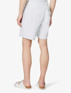 Augusto Terry-textured Cotton-blend Shorts -Metro Style Shop R04153585 HALOGENGREY ALT03