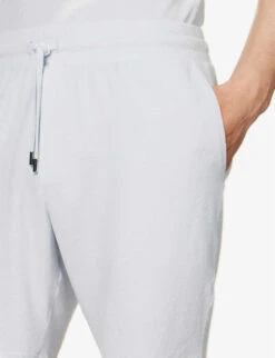 Augusto Terry-textured Cotton-blend Shorts -Metro Style Shop R04153585 HALOGENGREY ALT04