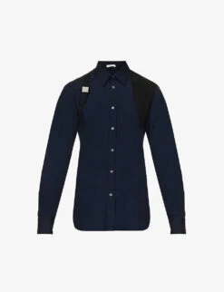 Alexander McQueen Harness Reinforced-panel Regular-fit Cotton-poplin Shirt