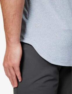 Lululemon Drysense Crewneck Recycled-stretch Polyester Blend T-shirt -Metro Style Shop R04153882 HEATHEREDCHAMBRAY ALT04