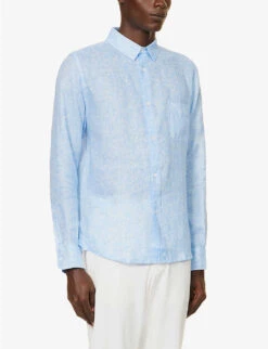 Milan Patterned Regular-fit Linen Shirt -Metro Style Shop R04155311 BLUE ALT02