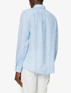 Milan Patterned Regular-fit Linen Shirt -Metro Style Shop R04155311 BLUE ALT03