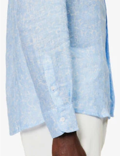 Milan Patterned Regular-fit Linen Shirt -Metro Style Shop R04155311 BLUE ALT04