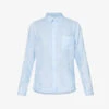 Milan Patterned Regular-fit Linen Shirt -Metro Style Shop R04155311 BLUE M