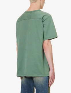 ERL Football Number-appliquéd Cotton-jersey T-shirt -Metro Style Shop R04155778 GREEN ALT03