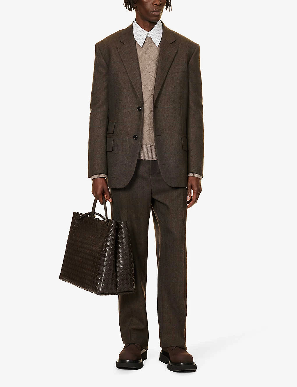 Bottega Veneta Belt-loop Slip-pocket Wide-leg Relaxed-fit Wool Trousers 4 Bottega Veneta Belt-loop Slip-pocket Wide-leg Relaxed-fit Wool Trousers - Image 2