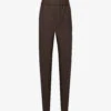Bottega Veneta Belt-loop Slip-pocket Wide-leg Relaxed-fit Wool Trousers 2 Bottega Veneta Belt-loop Slip-pocket Wide-leg Relaxed-fit Wool Trousers -Metro Style Shop R04157985 BROWNREDBLUE M