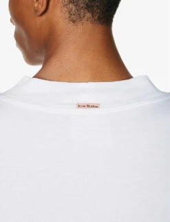 Acne Studios Ensco U Pink Label Brand-print Cotton-jersey T-shirt -Metro Style Shop R04158777 OPTICWHITE ALT04