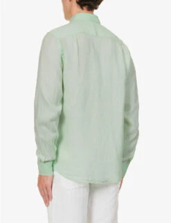 Vilebrequin Long-sleeved Chest-pocket Linen Shirt -Metro Style Shop R04159194 VERTDEAU ALT03
