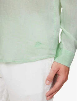 Vilebrequin Long-sleeved Chest-pocket Linen Shirt -Metro Style Shop R04159194 VERTDEAU ALT04
