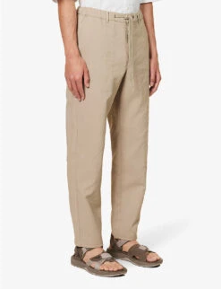 Snow Peak Air Comfort Regular-fit Tapered-leg Woven Trousers -Metro Style Shop R04159202 BEIGE ALT02