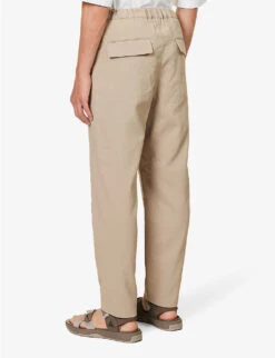 Snow Peak Air Comfort Regular-fit Tapered-leg Woven Trousers -Metro Style Shop R04159202 BEIGE ALT03