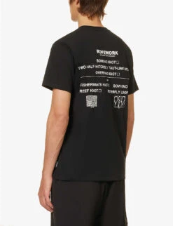 Snow Peak Ropework Brand-print Regular-fit Cotton-blend T-shirt -Metro Style Shop R04159217 BLACK ALT03
