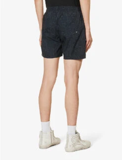 Rhude Snakeskin-print Mid-rise Swim Shorts -Metro Style Shop R04160409 BLACK ALT03