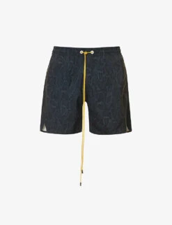 Rhude Snakeskin-print Mid-rise Swim Shorts
