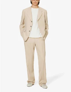 Rhude Reverse Logo-print Long-sleeved Cotton-jersey T-shirt -Metro Style Shop R04160410 VINTAGEWHITE ALT01