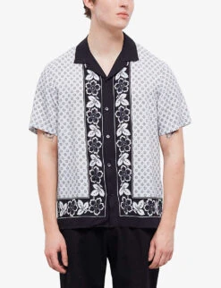 THE KOOPLES Graphic-print Relaxed-fit Woven Shirt -Metro Style Shop R04160821 ECR01 ALT02