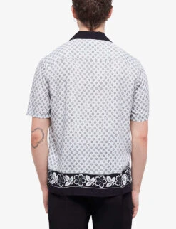 THE KOOPLES Graphic-print Relaxed-fit Woven Shirt -Metro Style Shop R04160821 ECR01 ALT03
