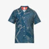 Graphic-print Regular-fit Organic Cotton-poplin Shirt -Metro Style Shop R04161311 INKYBLUE M