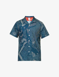 Graphic-print Regular-fit Organic Cotton-poplin Shirt