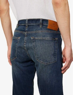 Branded-hardware Faded-wash Regular Fit Recycled-polyester And Organic Denim-blend Jeans -Metro Style Shop R04161320 ANTIQUE ALT05