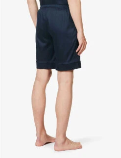 Mid-rise Elasticated-waist Cotton-jersey Shorts -Metro Style Shop R04161939 TWILIGHTBLUE ALT03