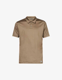 Branded-patch Short-sleeved Cotton-jersey Polo Shirt