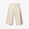 Culottes Pique-textured Cotton-blend Shorts -Metro Style Shop R04162399 OATMEAL M