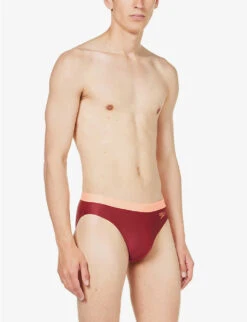 Speedo 7cm Logo-embroidered Swim Briefs -Metro Style Shop R04163350 OXBLOODSOFTCORAL ALT02