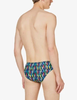Speedo Allover 8cm Recycled Polyester-blend Swim Briefs -Metro Style Shop R04163364 NAVYREDGREENAQU ALT03
