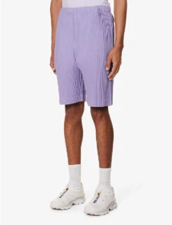 Pleated Dropped-crotch Knitted Shorts 9 Pleated Dropped-crotch Knitted Shorts -Metro Style Shop R04163777 LAVENDERPURPLE ALT02