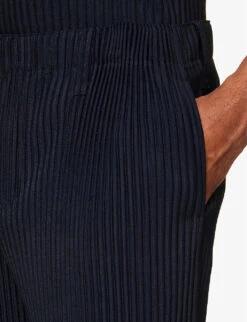 Pleated Elasticated-waist Straight-leg Regular-fit Knitted Trousers 11 Pleated Elasticated-waist Straight-leg Regular-fit Knitted Trousers -Metro Style Shop R04163797 NAVY ALT04