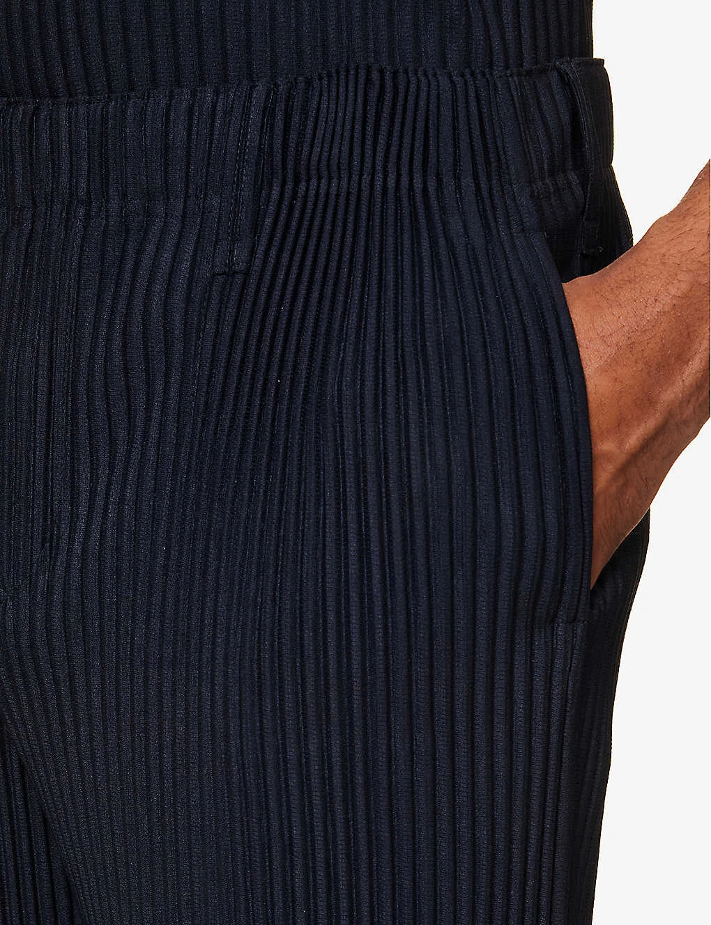 Pleated Elasticated-waist Straight-leg Regular-fit Knitted Trousers 7 Pleated Elasticated-waist Straight-leg Regular-fit Knitted Trousers - Image 5