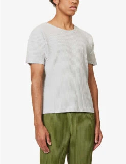 Pleated Dropped-shoulder Knitted T-shirt -Metro Style Shop R04163800 LIGHTGRAY ALT02